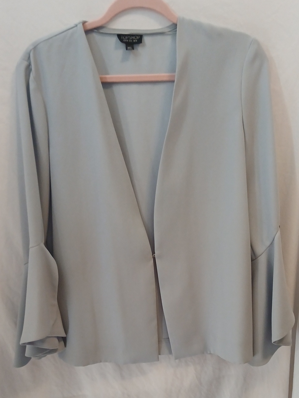 Topshop Light Blue Drape Front Blazer